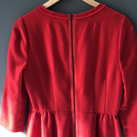 J. Crew Teddie Wool Blend Red Sheath Dress 6 - Picture 9 of 15